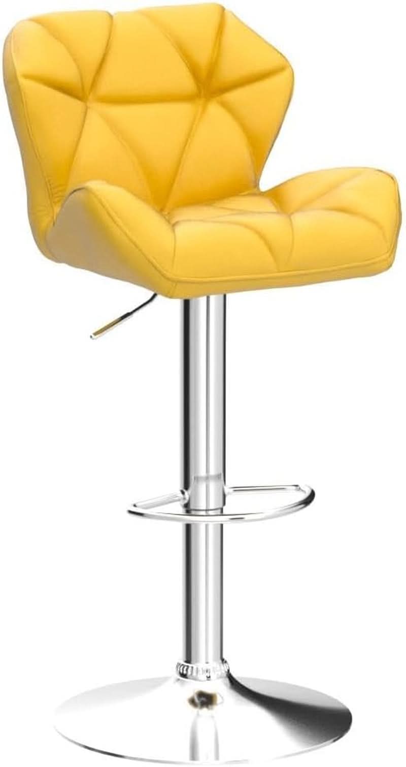 Yellow Velvet Diamond Tufted Swivel Barstools Set Of 2