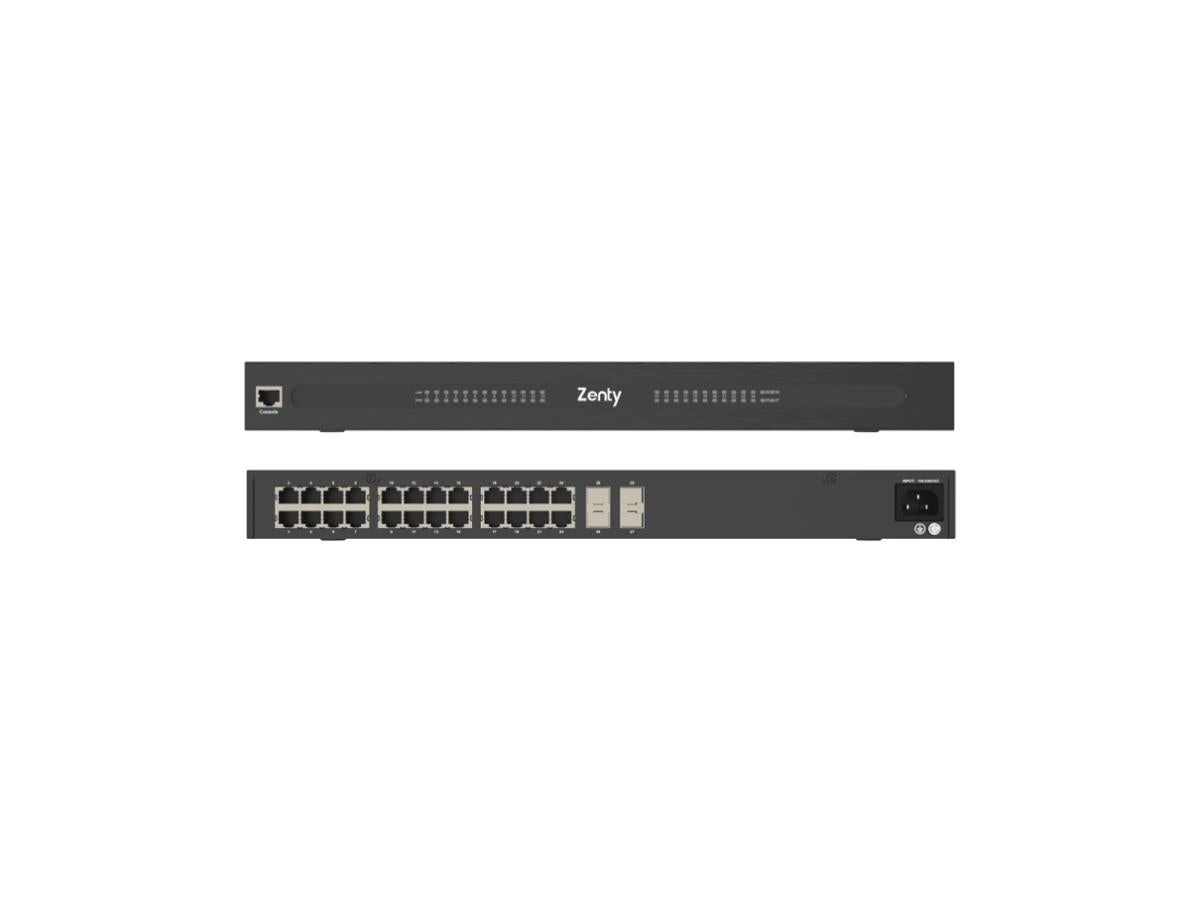ZENTY 24-Port AV Over IP PoE Gigabit Switch 330W Power