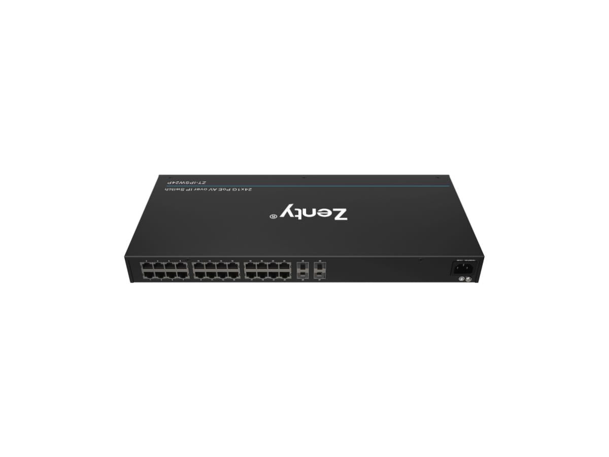 ZENTY 24-Port AV Over IP PoE Gigabit Switch 330W Power