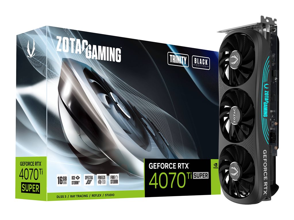 ZOTAC GAMING GeForce RTX 4070 Ti SUPER Trinity - Black Edition - graphics card - GeForce RTX 4070 Ti Super - 16 GB GDDR6X - PCIe ZT-D40730D-10P
