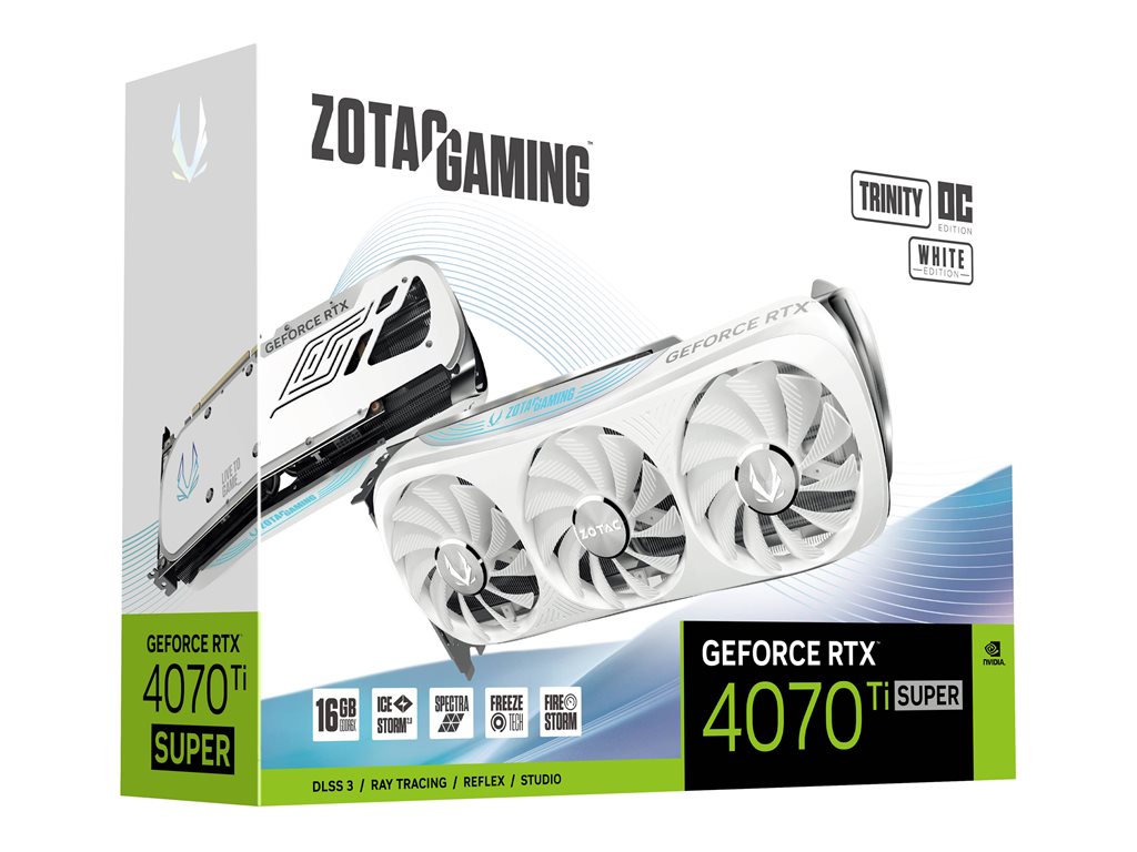 ZOTAC GAMING GeForce RTX 4070 Ti SUPER Trinity - White Edition - graphics card - GeForce RTX 4070 Ti Super - 16 GB GDDR6X - PCIe ZT-D40730Q-10P
