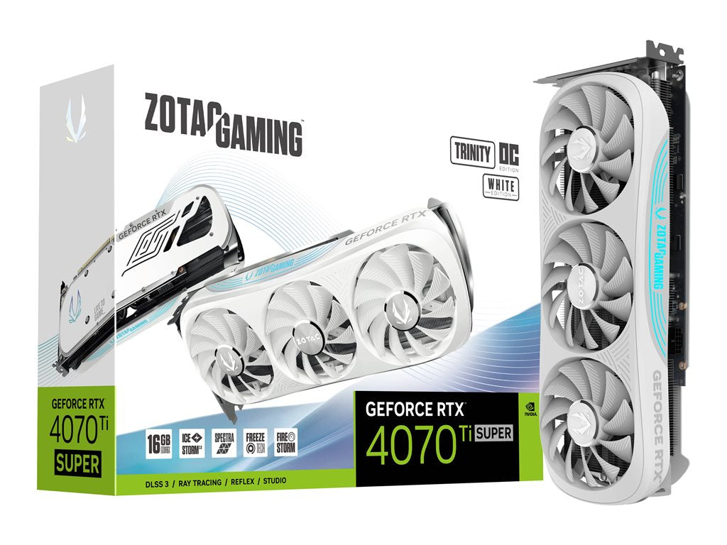 ZOTAC GAMING GeForce RTX 4070 Ti SUPER Trinity - White Edition - graphics card - GeForce RTX 4070 Ti Super - 16 GB GDDR6X - PCIe ZT-D40730Q-10P