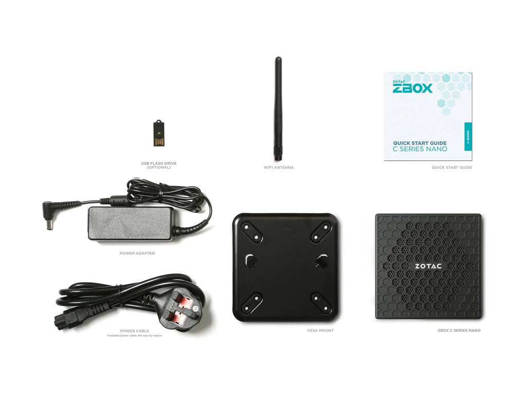 ZOTAC ZBOX C Series CI337 nano - Barebone - mini PC 1 x N-series N100 / up to 3.4 GHz - RAM 0 GB - UHD Graphics - IEEE