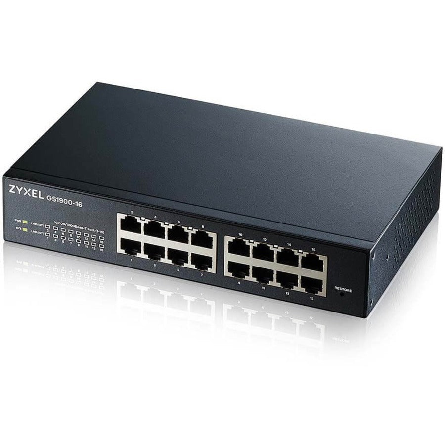 ZYXEL 16-port GbE Smart Managed Switch - 16 Ports - Manageable - Gigabit Ethernet - 10/100