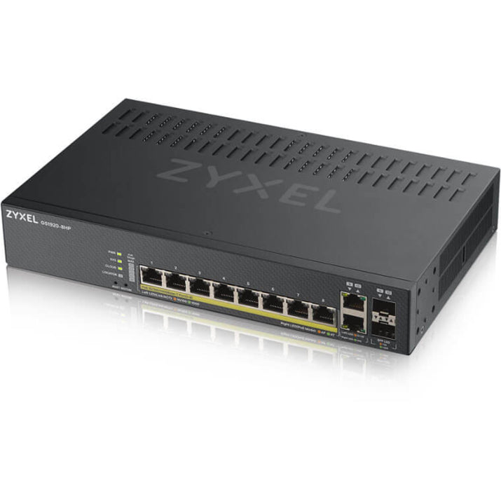 ZYXEL GS1920-8HPv2 8-Port GbE Smart Managed PoE Switch - NebulaFlex | TechSoft
