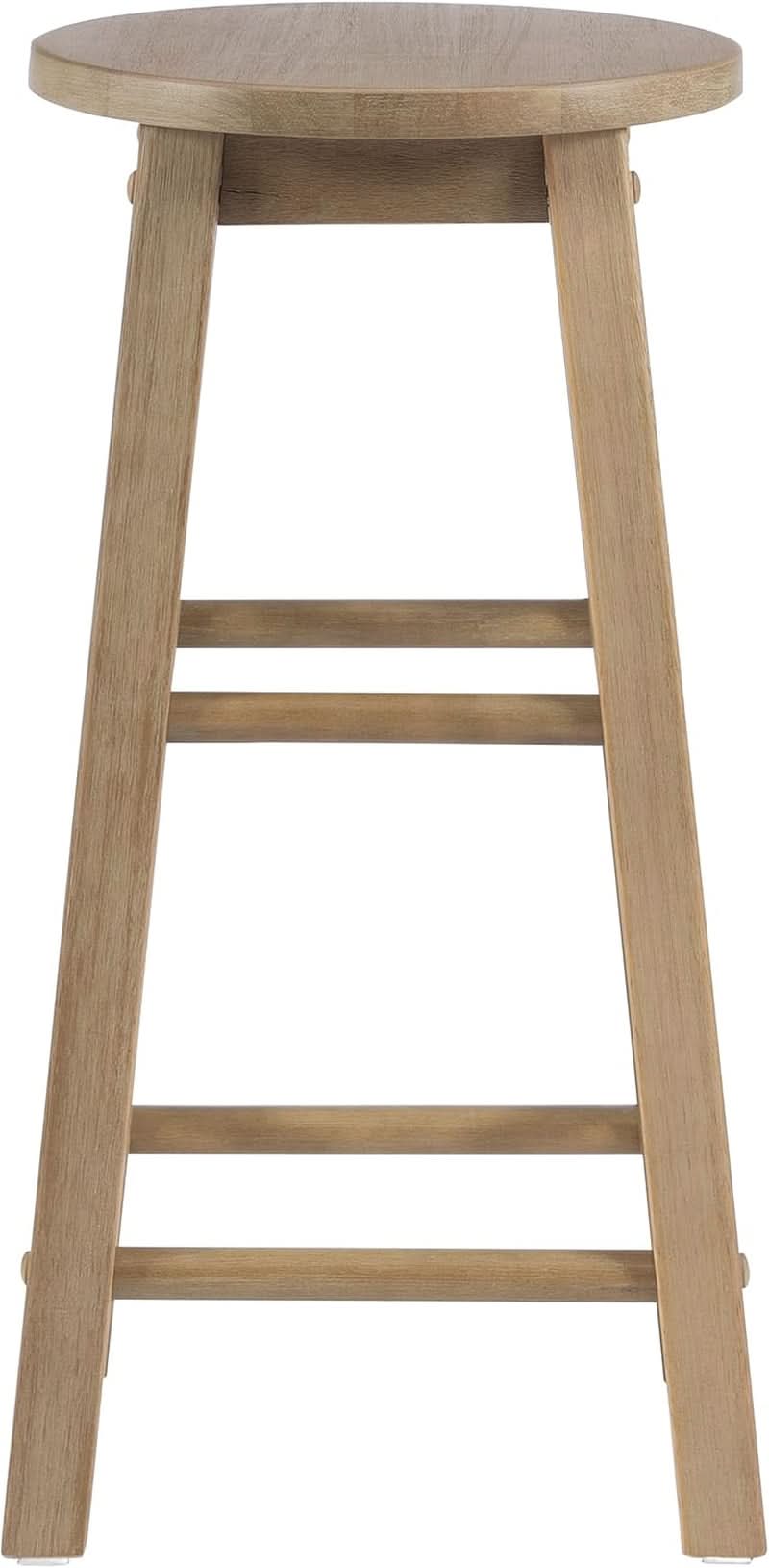 Zeke Grey Wash 24 Inch Counter Stool Round Seat Modern