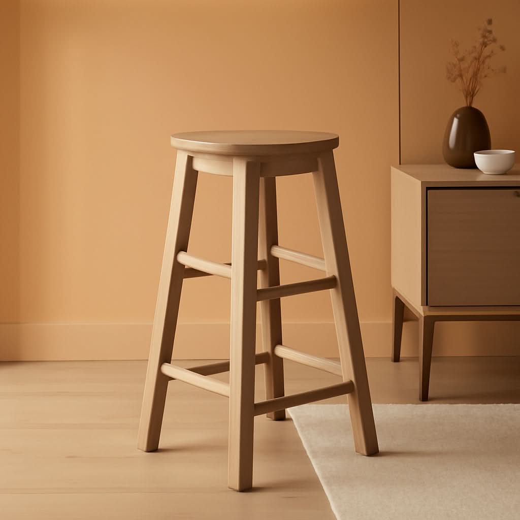 Zeke Grey Wash 24 Inch Counter Stool Round Seat Modern