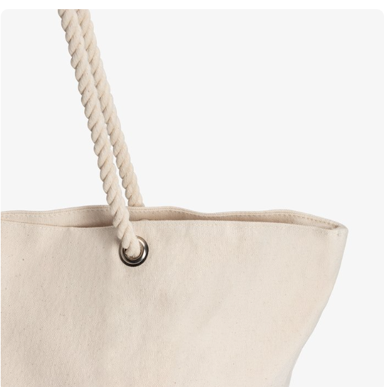 Zippered 12 oz. Cotton Canvas Rope Tote – Sturdy, Stylish, and Perfect for Securely Carrying Your Essentials