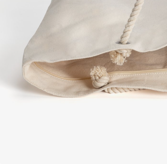 Zippered 12 oz. Cotton Canvas Rope Tote – Sturdy, Stylish, and Perfect for Securely Carrying Your Essentials