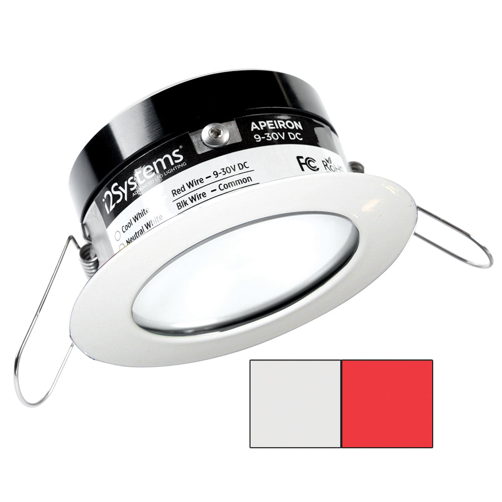 i2Systems Apeiron PRO A503 - 3W Spring Mount Light - Round - Cool White &amp; Red - White