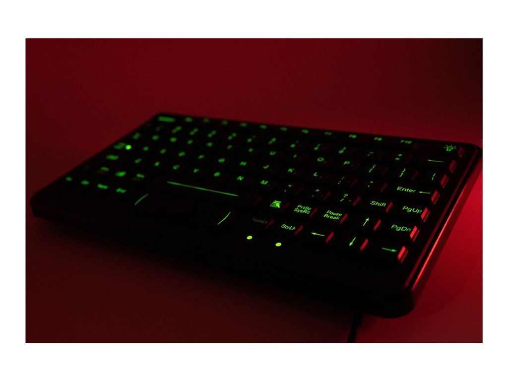 iKey - Keyboard - industrial with emergency key - with Force Sensing Resistor Pointing Device - backlit - PS/2 - QWERTY SL-86-911-461-FSR-PS2