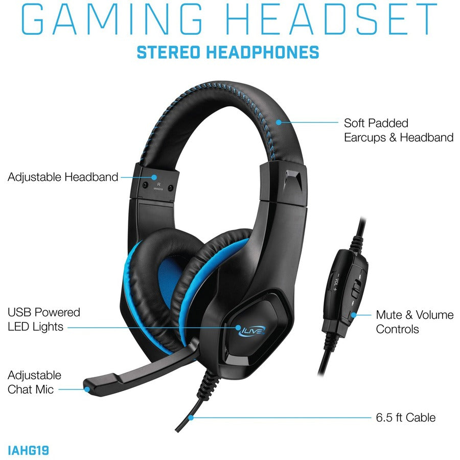 iLive Gaming Headset: Stereo Headphones (IAHG19B)