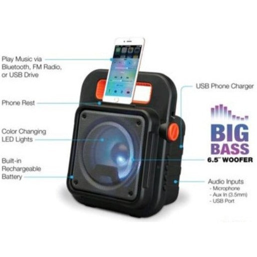 iLive ISB309B Portable Bluetooth Speaker System - Black