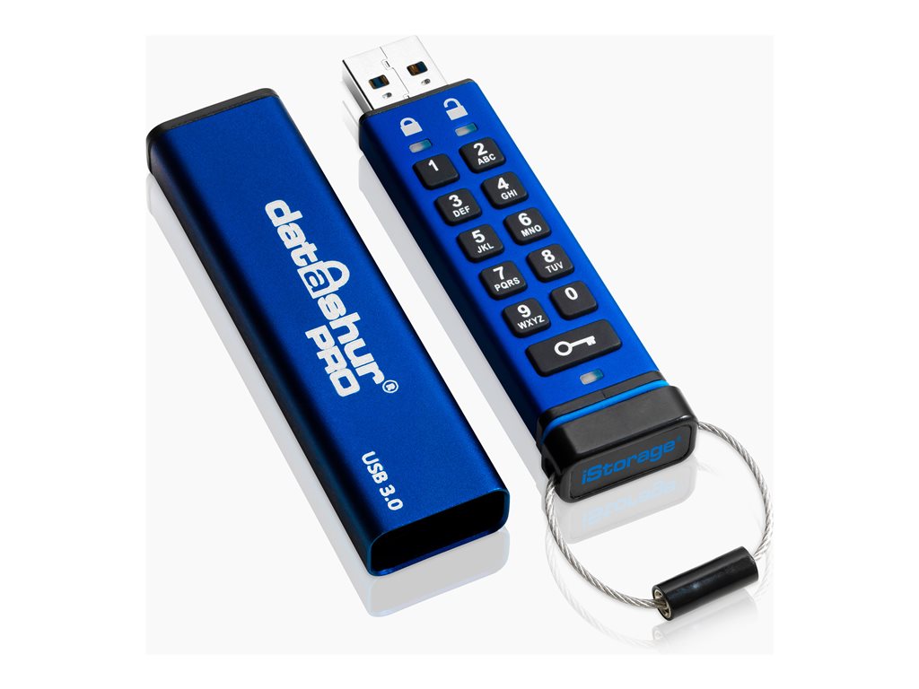 iStorage datAshur PRO - USB flash drive - encrypted - 256 GB - USB 3.0 - FIPS 140-2 Level 3