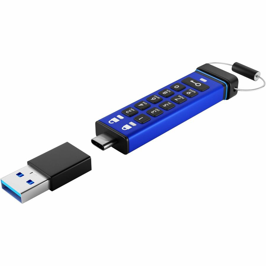 iStorage datAshur PRO+C 128GB USB-C FIPS 140-3 Level 3 Secure PIN Flash Drive