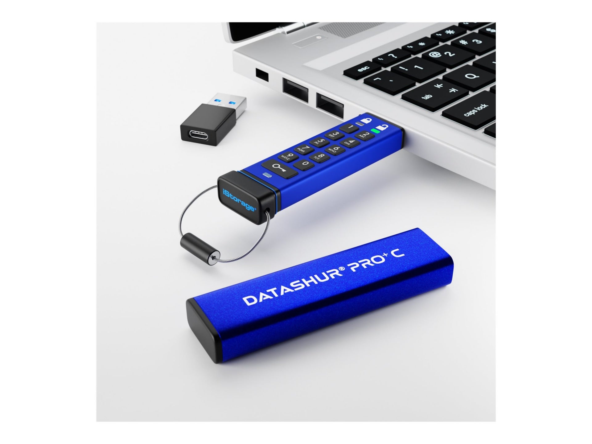 iStorage datAshur PRO+C 128GB USB-C FIPS 140-3 Level 3 Secure PIN Flash Drive