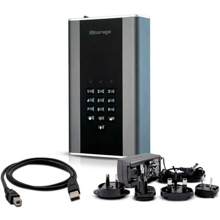 iStorage diskAshur DT2 8 TB Secure Encrypted Desktop Hard Drive | FIPS Level-3 | Password protected | Dust/Water Resistant. IS-DT2-256-8000-C-X