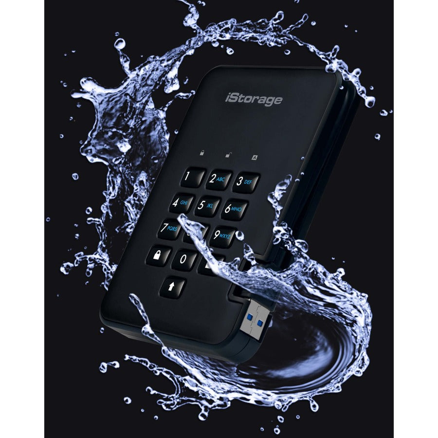 iStorage diskAshur2 HDD 1 TB | Secure Portable Hard Drive | Password Protected | Dust/Water-Resistant | Hardware Encryption IS-DA2-256-1000-B