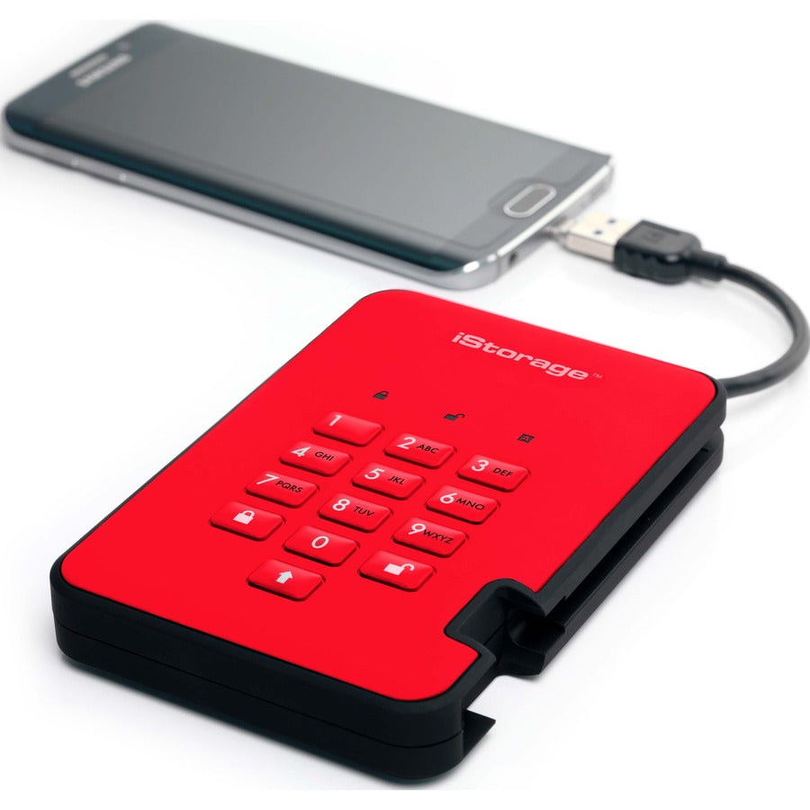iStorage diskAshur2 SSD 2 TB Secure Portable Solid State Drive | Password protected |Dust/Water Resistant | Hardware encryption. IS-DA2-256-SSD-2000-R