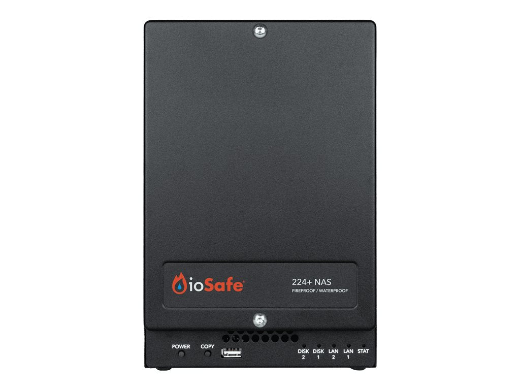 ioSafe 224+ - NAS server - 2 bays - 16 TB - HDD 8 TB x 2 - RAID RAID 0, 1, JBOD - Gigabit Ethernet - iSCSI support - TAA Compliant 72240-3840-1530