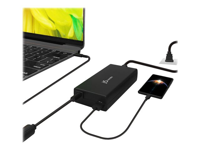 j5create 100W USB-C PD Fast Charger for MacBook Pro & Chromebook