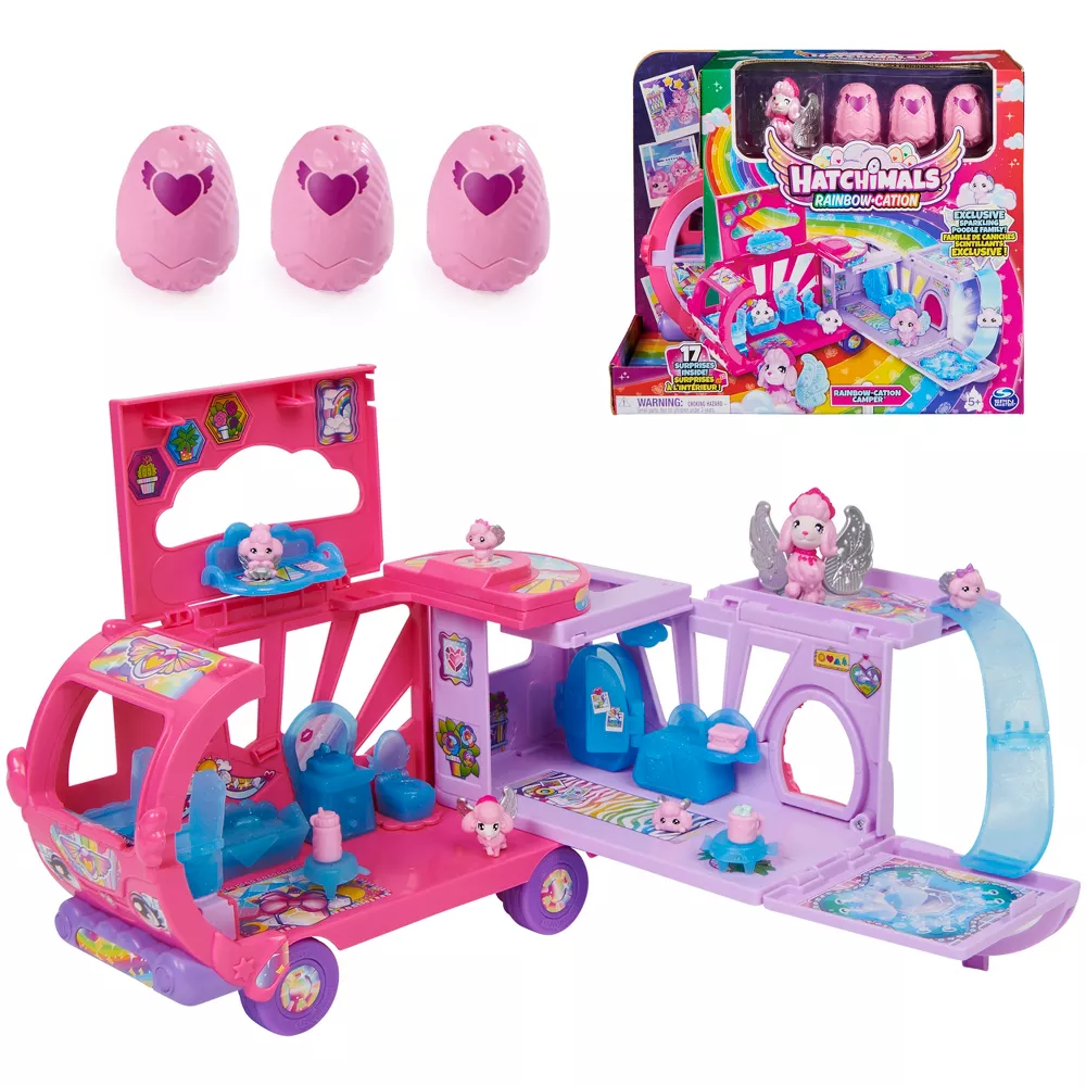 Hatchimals CollEGGtibles Transforming Rainbow-cation Camper Toy Car