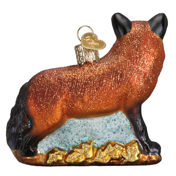 Red Fox  Glass Ornament