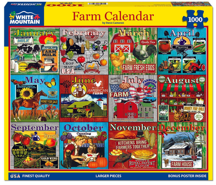 Farm Calendar - 1000 Piece Jigsaw Puzzle