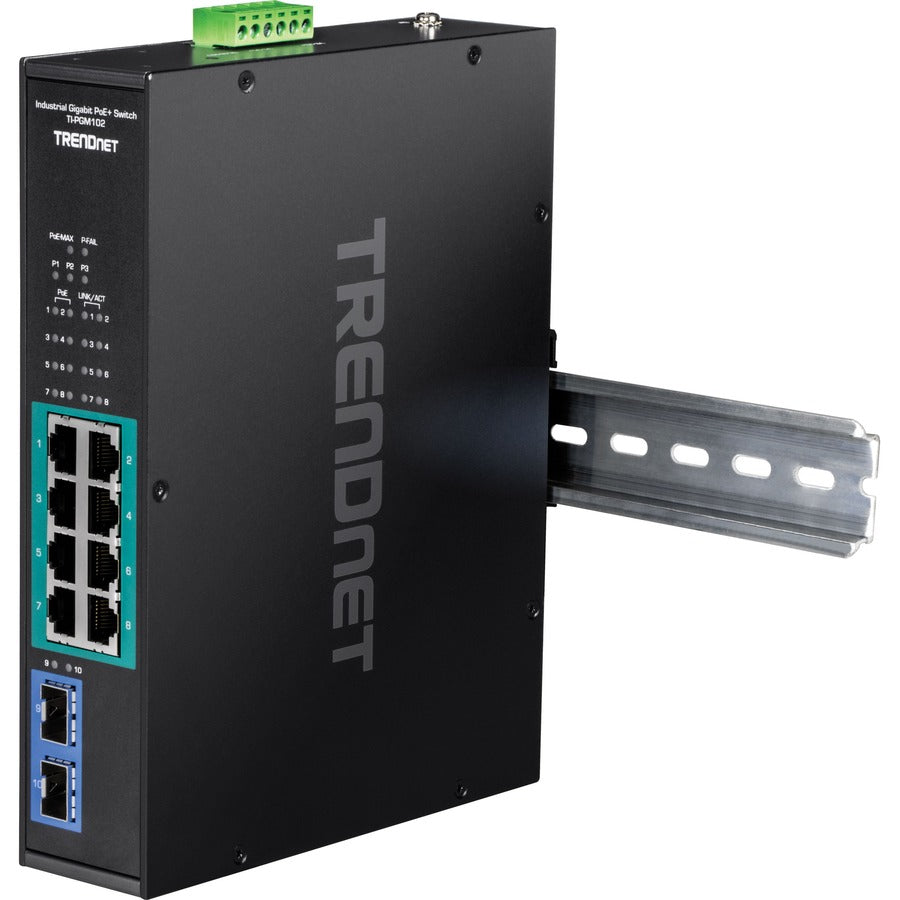 10-Port Ind Gigabit Poe Din-Rail Swch