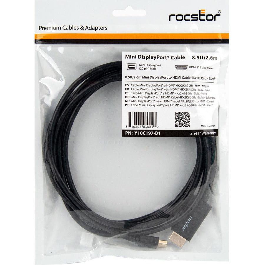 10Ft Mini Displayport To Hdmi,M/M 4Kx2K 30Hz Cable Black