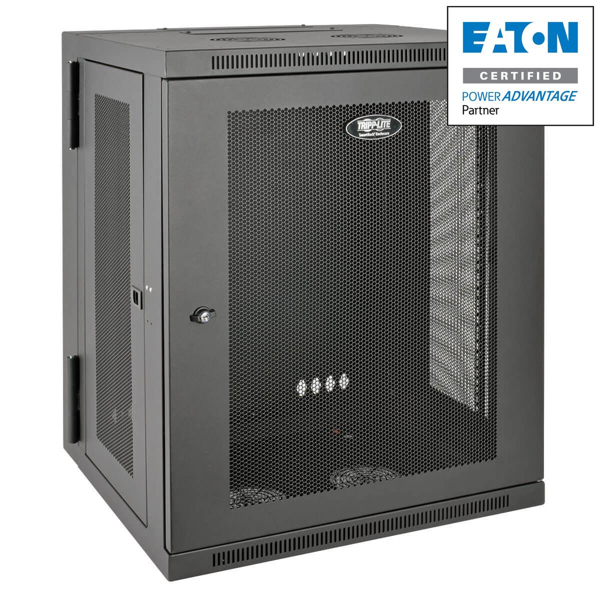 15U Wall Mount Rack Switch-Depth - SmartRack Enclosure Hinged Back | Tripp Lite SRW15US