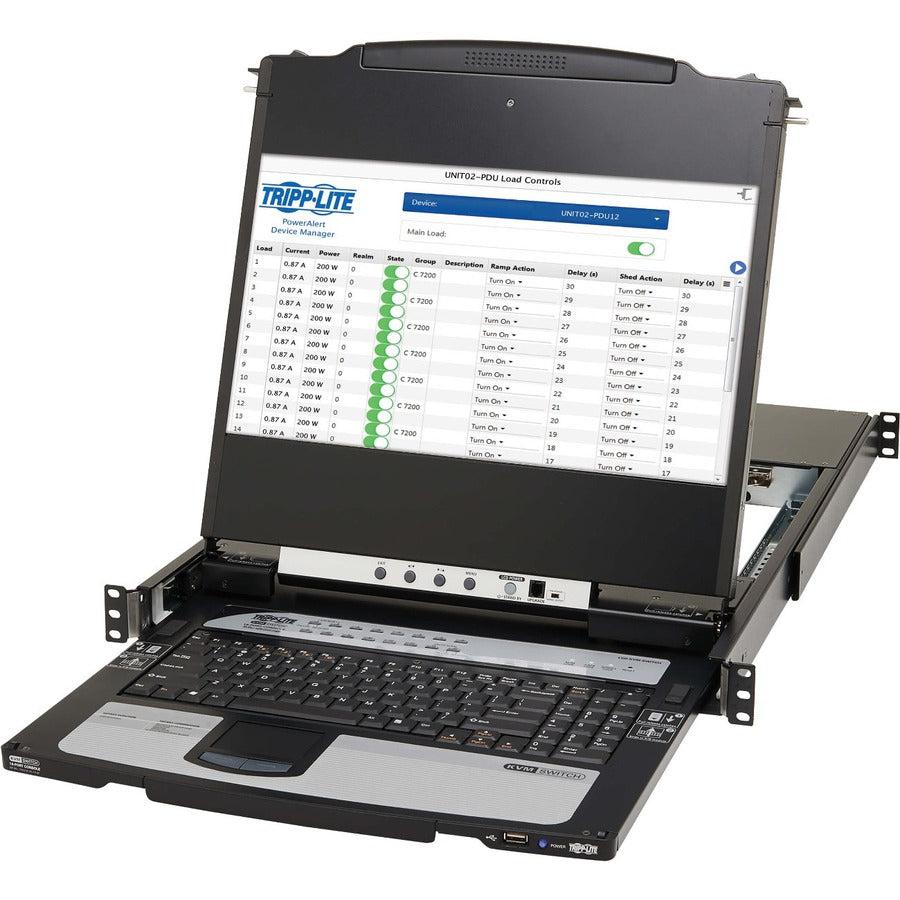 16-Port KVM Switch with LCD Console - 1U Rack Mount DisplayPort | Tripp Lite B030-DP16-17DIP