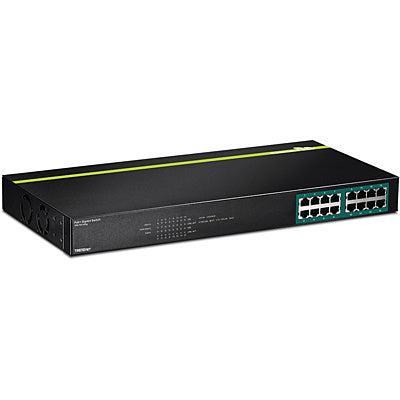 16 Port PoE Switch - Gigabit Ethernet with 246W Power Budget | TRENDnet TPE-TG160g