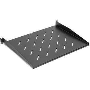 1U Universal Vented Rack Shelf,13.78In 350Mm Depth Black