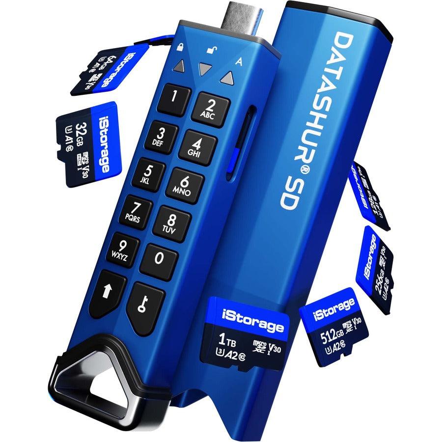 2 PACK iStorage datAshur SD Encrypted USB flash drive with removable iStorage microSD Cards (Sold separately) | password protected | secure collaboration | FIPS compliant | IS-FL-DSD-256-DP