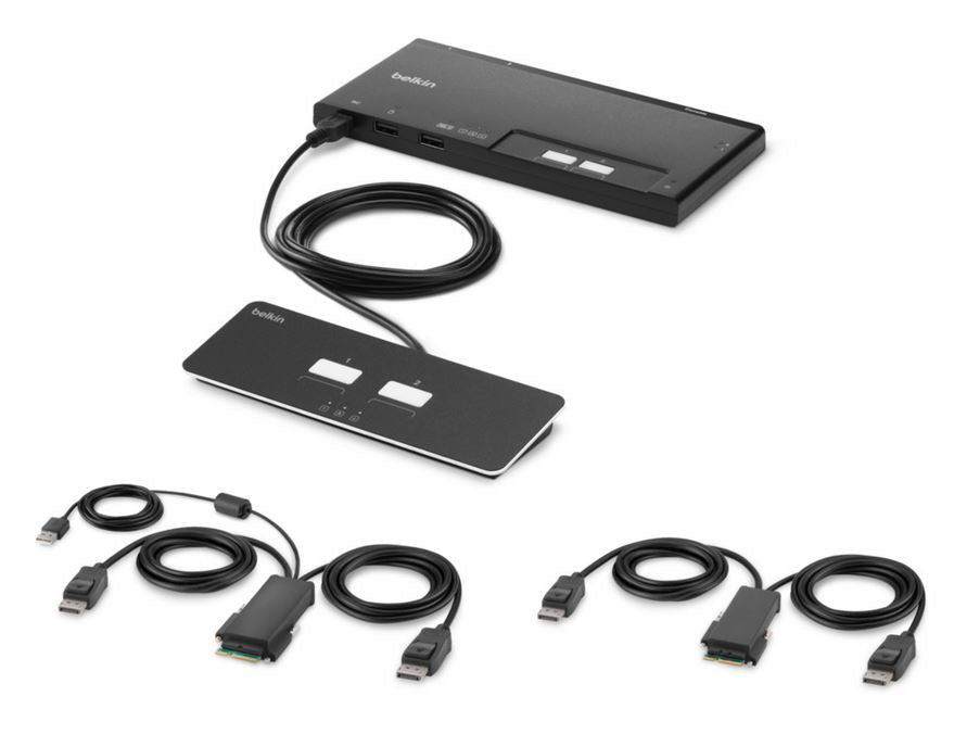 2-Port Dual Head DP Modular Secure KVM Switch PP4.0 - Common Criteria | TecISoft F1DN202MOD-PP-4