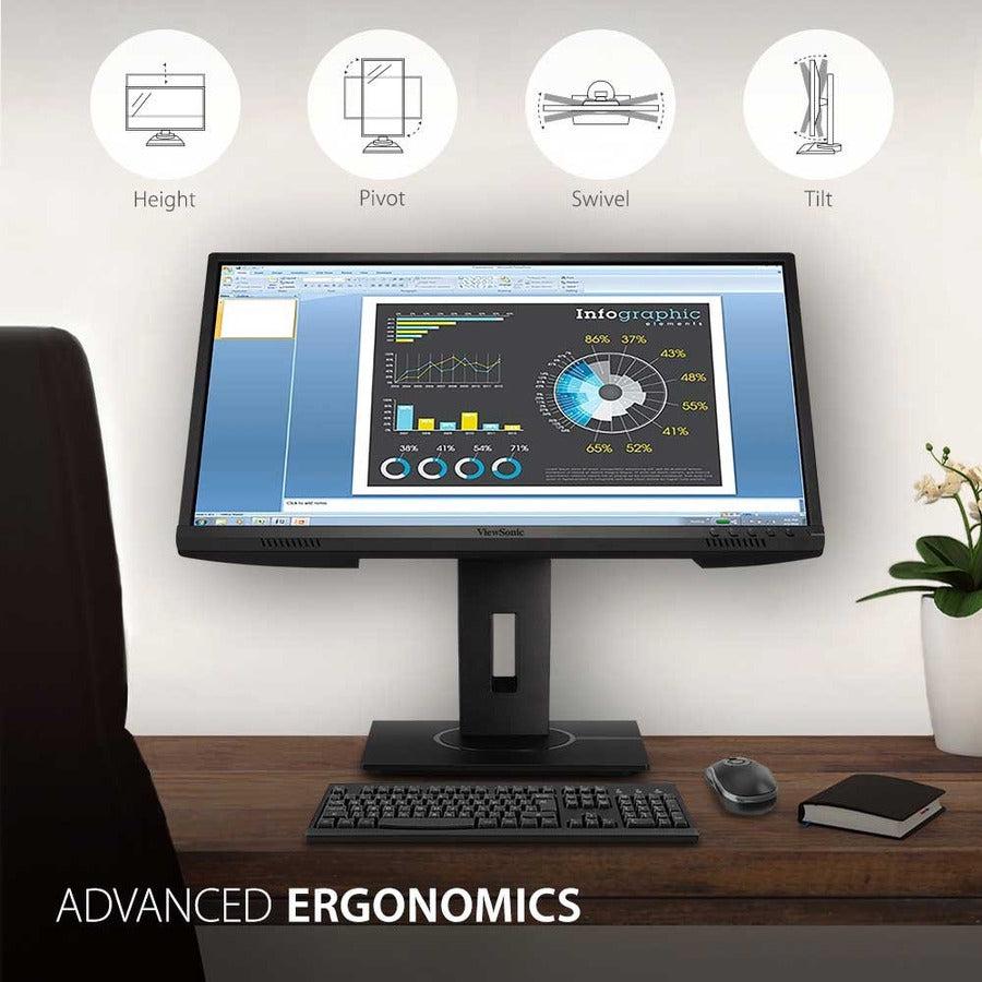 24 Inch Full HD Business Monitor - Ergonomic ViewSonic Display | TecISoft VG2440