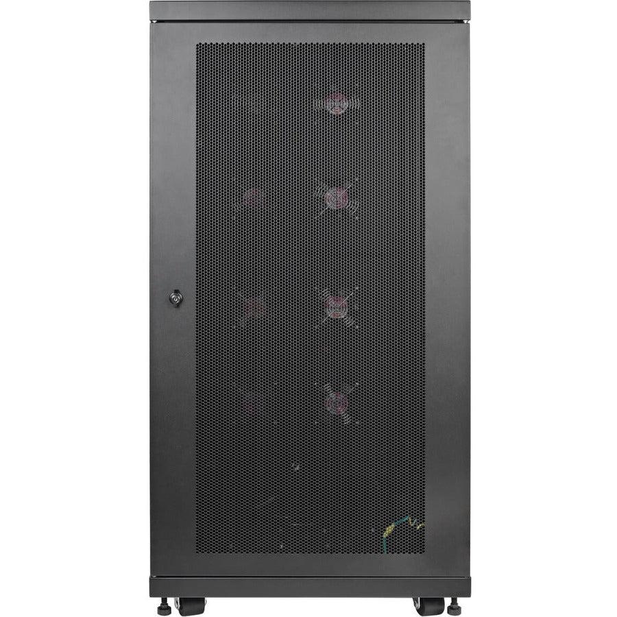24U Rack Enclosure for Harsh Environments - IP54 Industrial Server Cabinet | TecIsoft SR24UBFFD