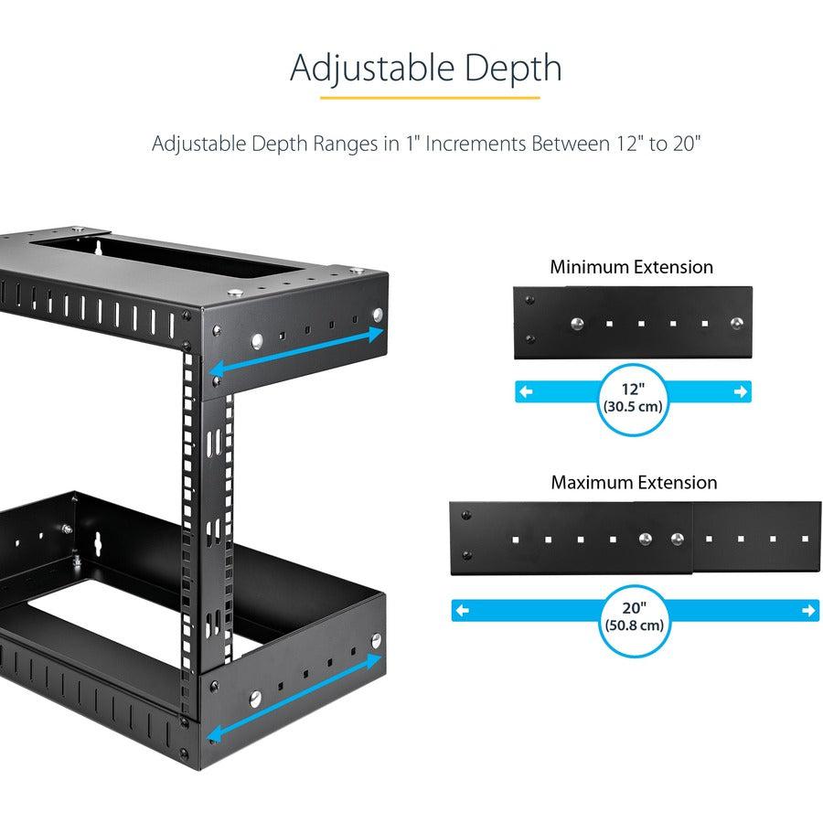 24U Wall Mount Network Rack - StarTech.com Open Frame 2-Post Server Rack | TecISOFT RACK-24U-20-WALL-OA