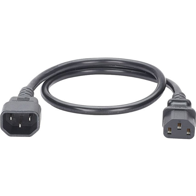 2Ft 10Pk Nonlck Pwrcord Iec,C14-Iec C13 Black Ncnr