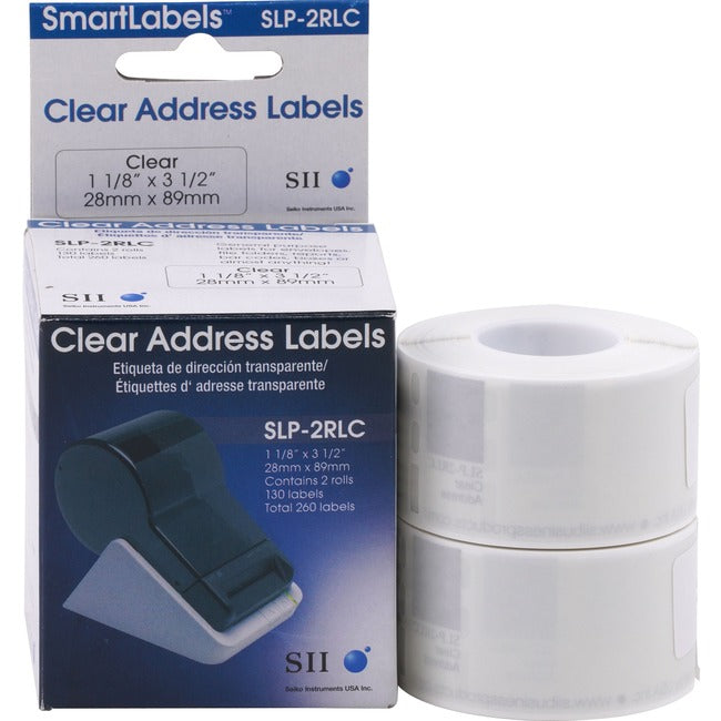 2Pk True Clear Mailing Label,1 1/8In X 3 1/2In Label SLP-2RLC