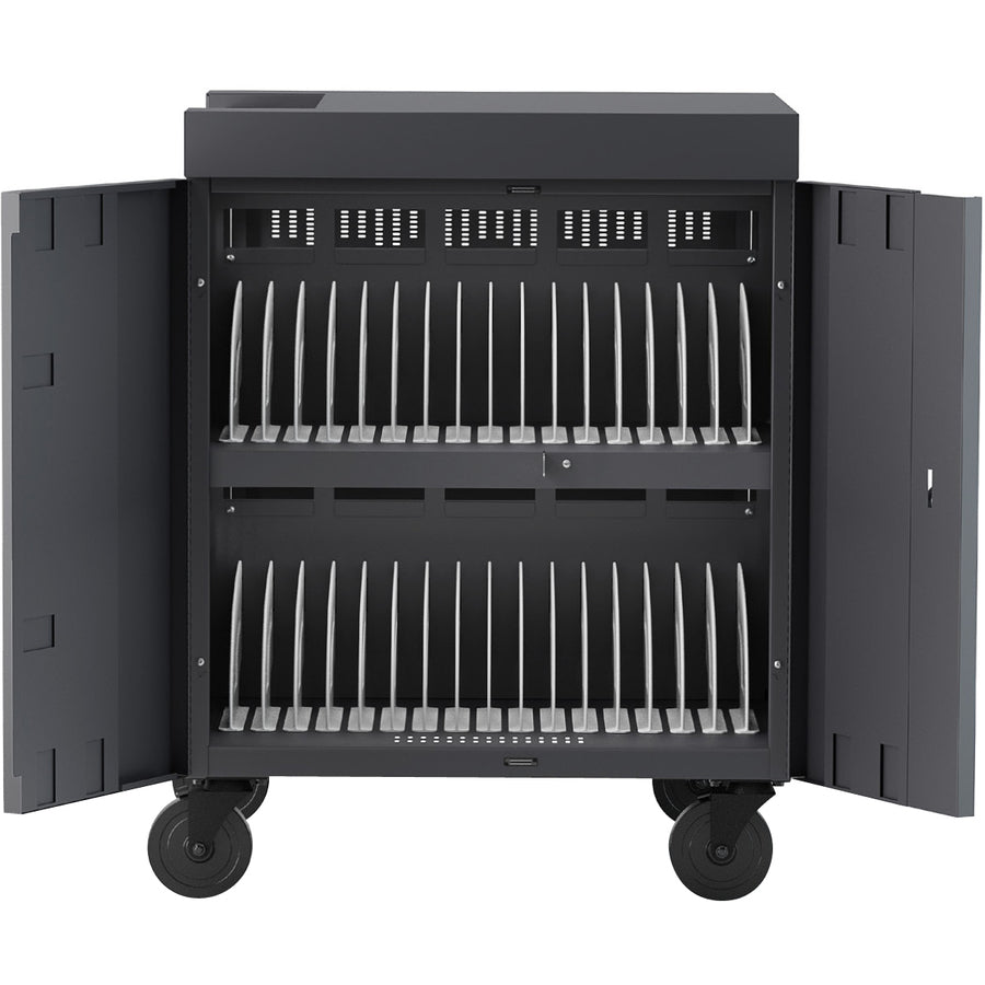 32 Device Charging Cart - CUBE Cart for Chromebooks Laptops Tablets Educational Solution | TecISoft TVC32PAC-270PA