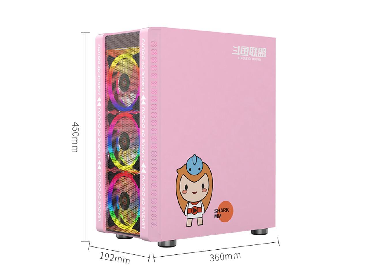 330-9 Gaming Computer Case Host Supports Atx Microe Atx Motherboard 240Mm Water Cooler Game Chassis Case Rgb Pink