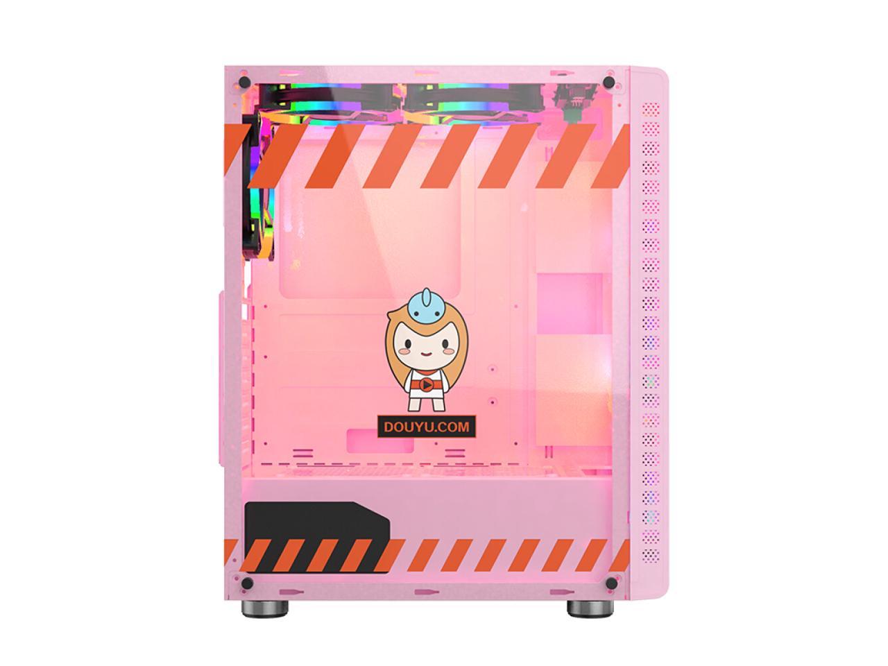 330-9 Gaming Computer Case Host Supports Atx Microe Atx Motherboard 240Mm Water Cooler Game Chassis Case Rgb Pink