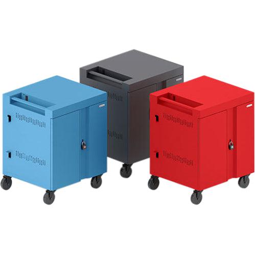 36-Device Charging Cart - Mobile Device Charging Station | TecISoft TVC36PAC-RED