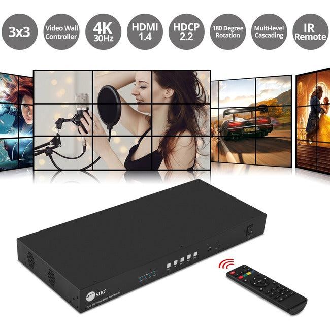 3x3 4K Video Wall Processor USB-C DisplayPort HDMI VGA SIIG CE-H26F11-S1 | TecISoft