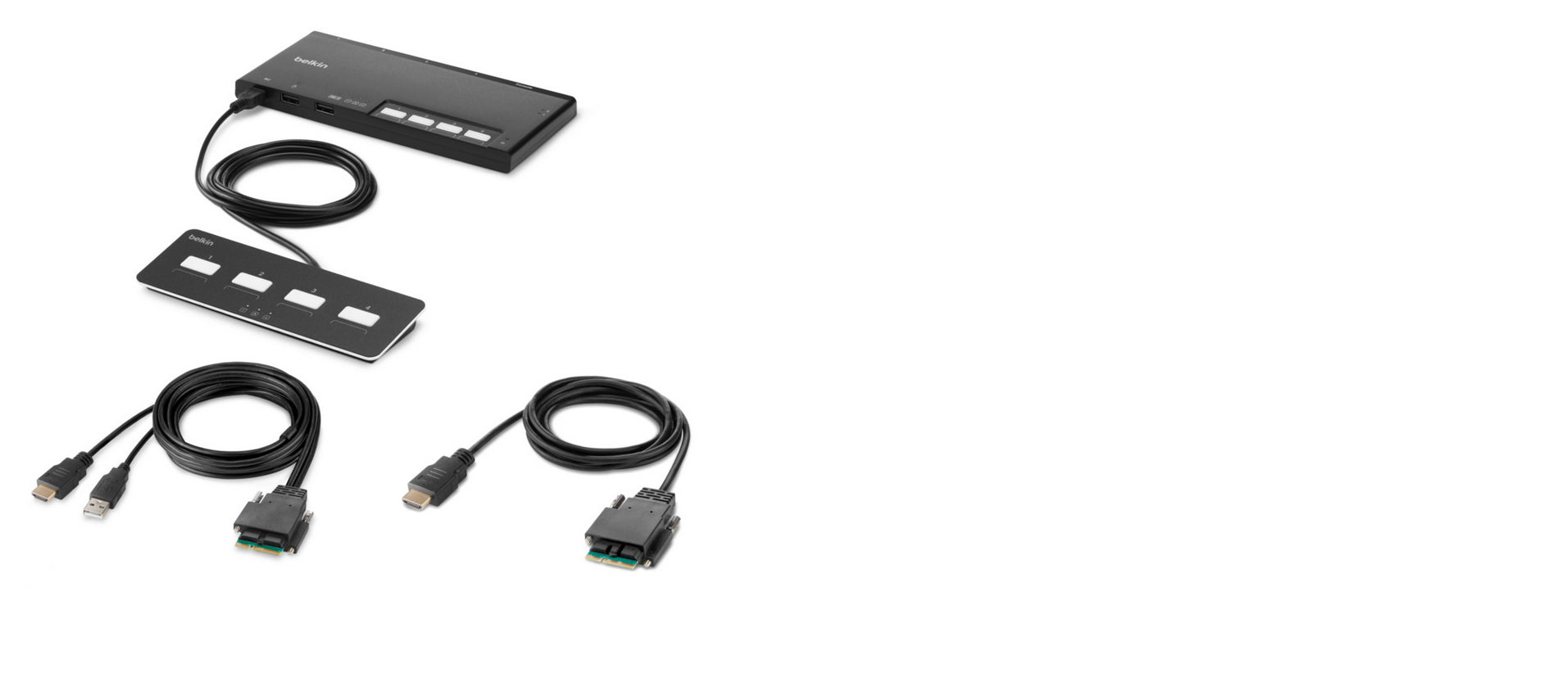 4-Port HDMI KVM Switch - Secure Modular Server Management | Belkin F1DN104MOD-HH-4