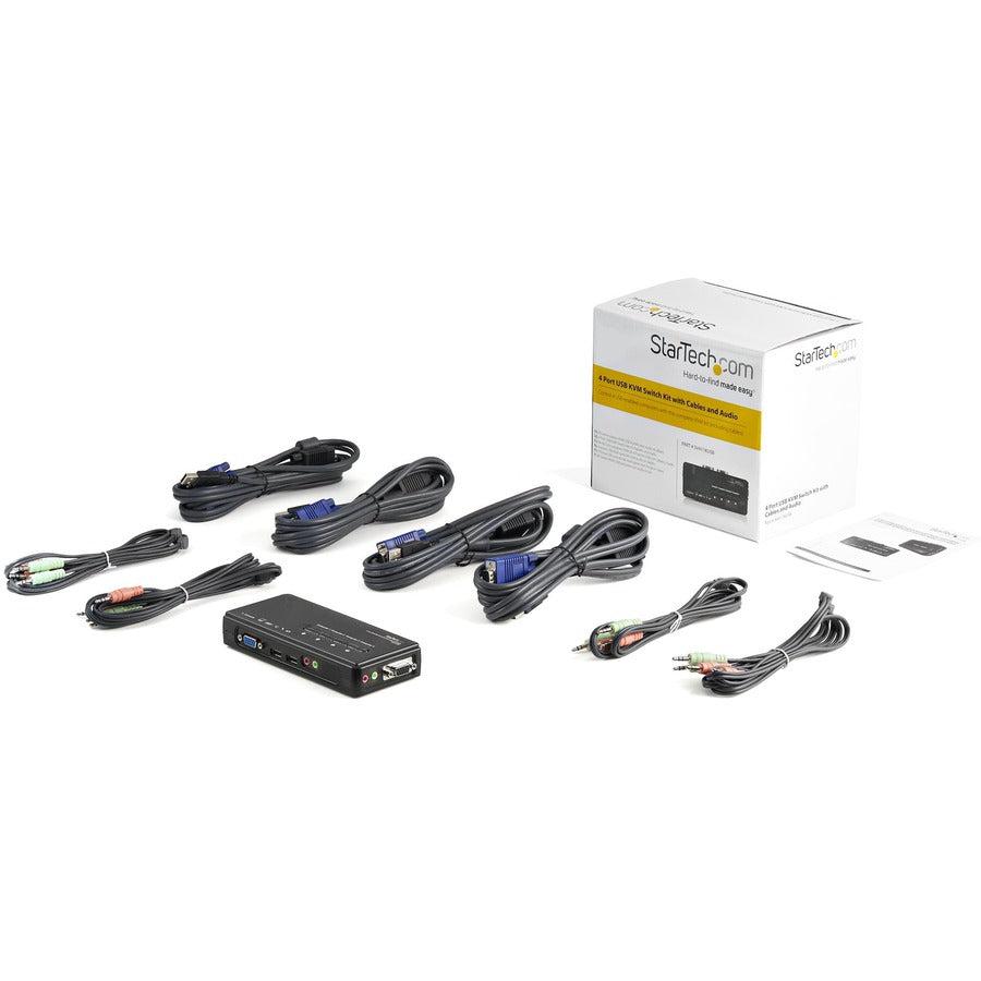 4 Port USB KVM Switch with Cables - Professional Computer Control Solution | StarTech.com SV411KUSB