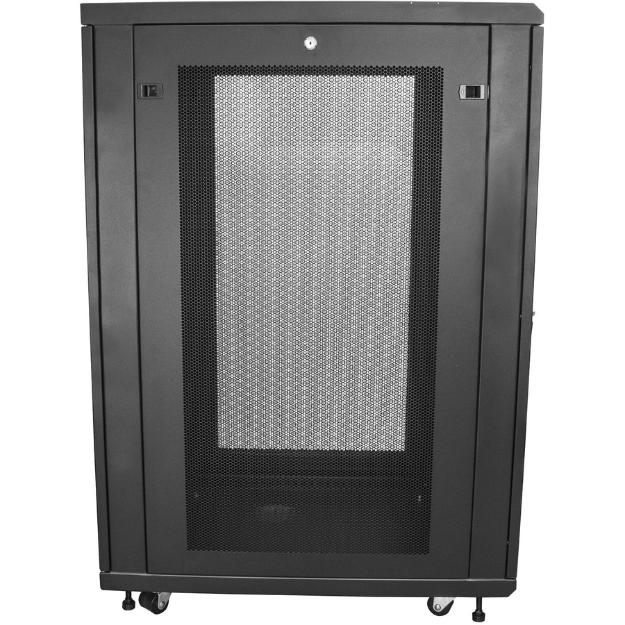 4-Post 24U Server Rack Cabinet, Lockable 19" Data Rack Cabinet RK2433BKM
