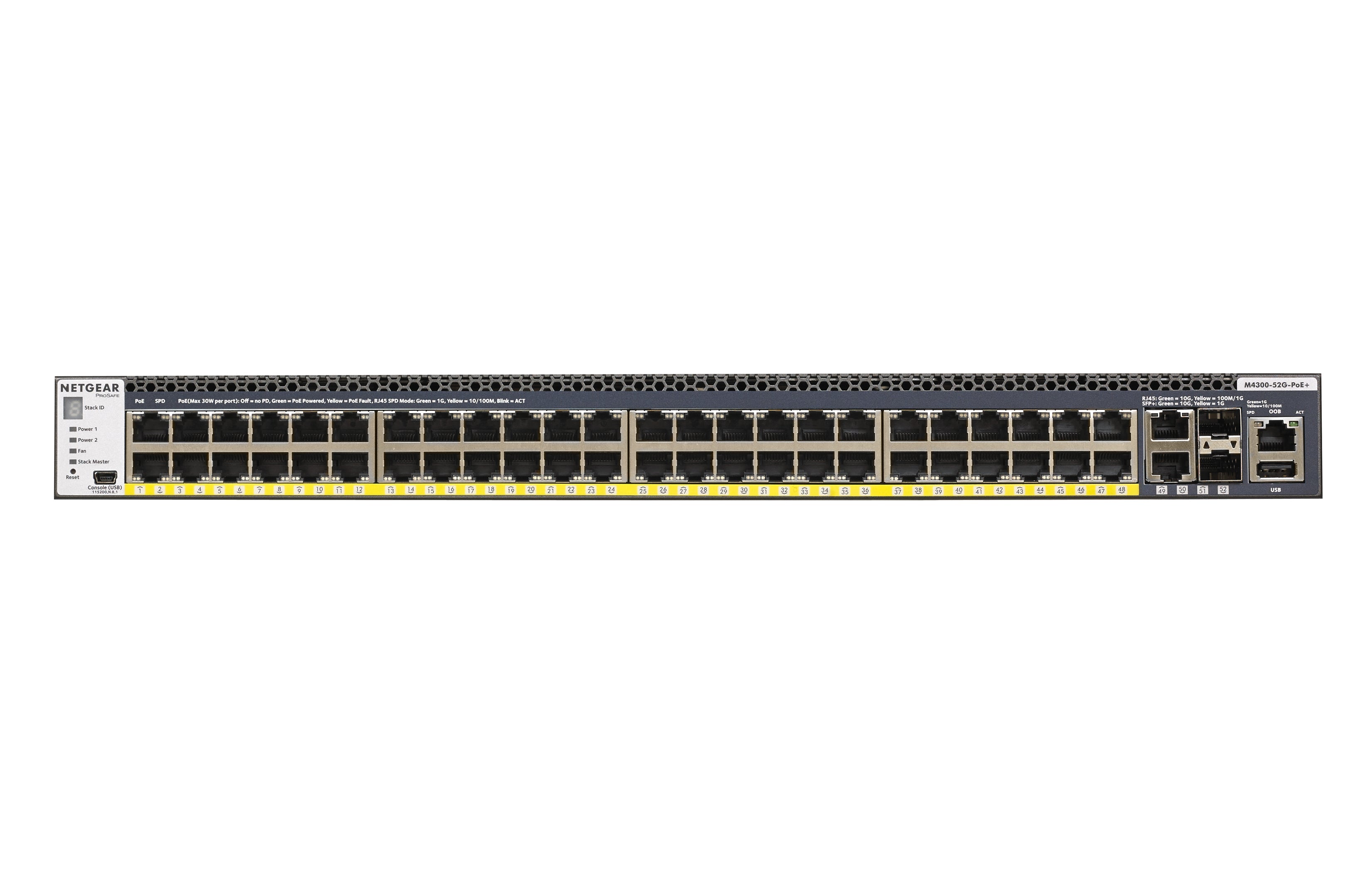 48 Port PoE Switch - NETGEAR M4300 Layer 3 Stackable Managed Switch | Tecisoft GSM4352PA-100NES